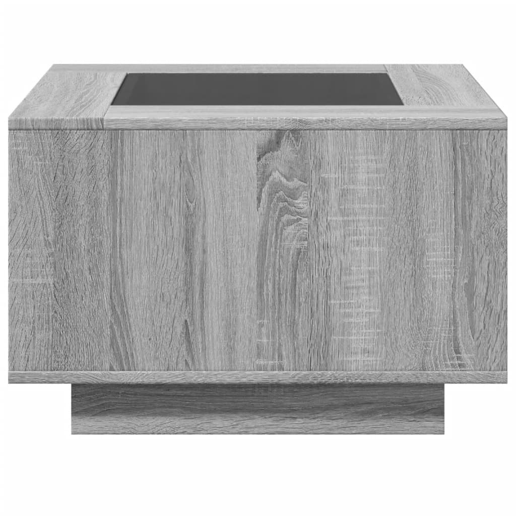 Table basse avec LED sonoma gris 60x60x40 cm bois d’ingénierie - Tables basses