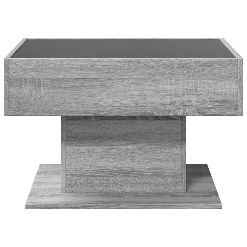 Table basse avec LED sonoma gris 70x50x45 cm bois d’ingénierie - Tables basses