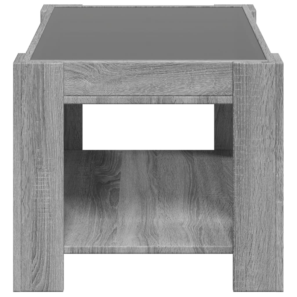 Table basse avec LED sonoma gris 73x53x45 cm bois d’ingénierie - Tables basses