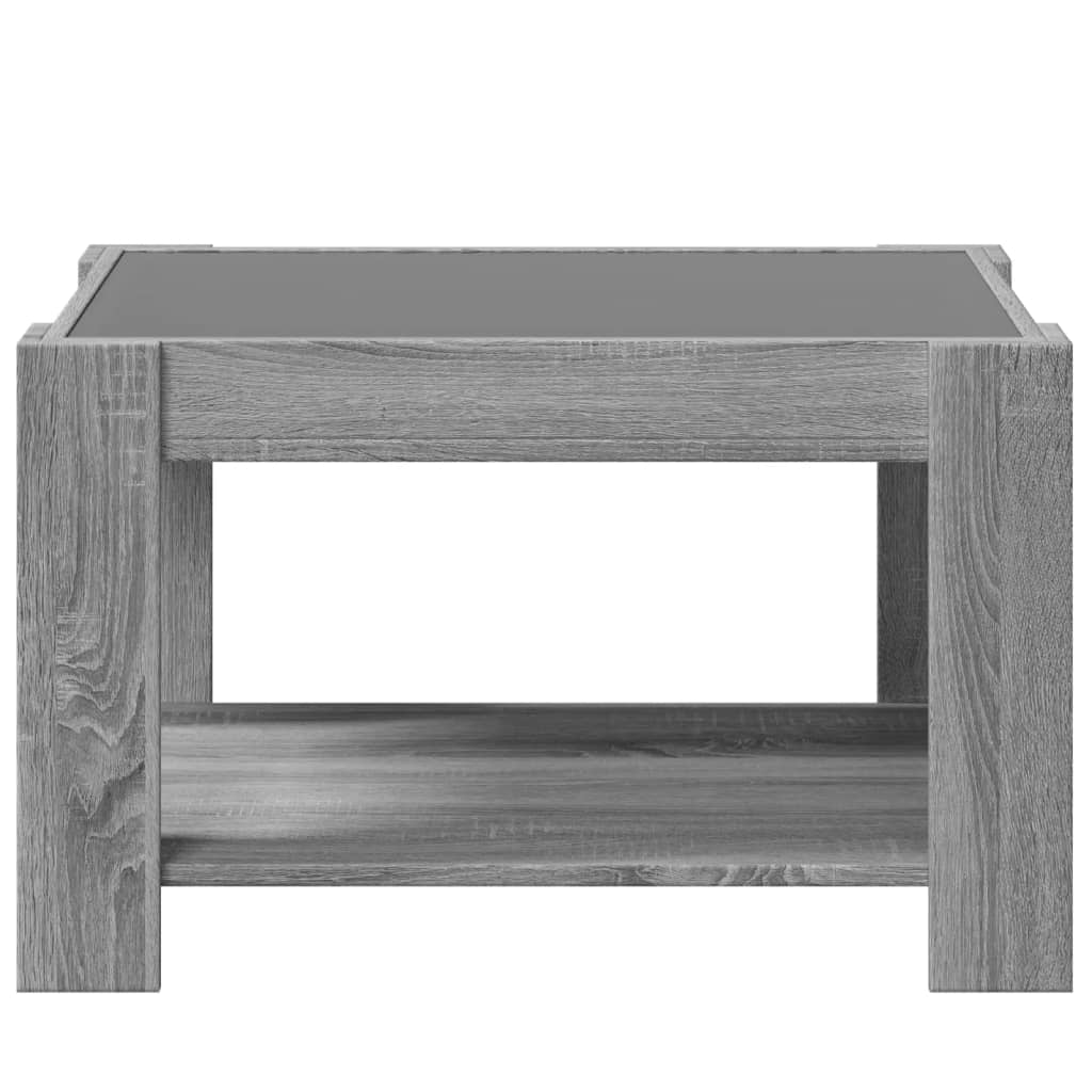 Table basse avec LED sonoma gris 73x53x45 cm bois d’ingénierie - Tables basses