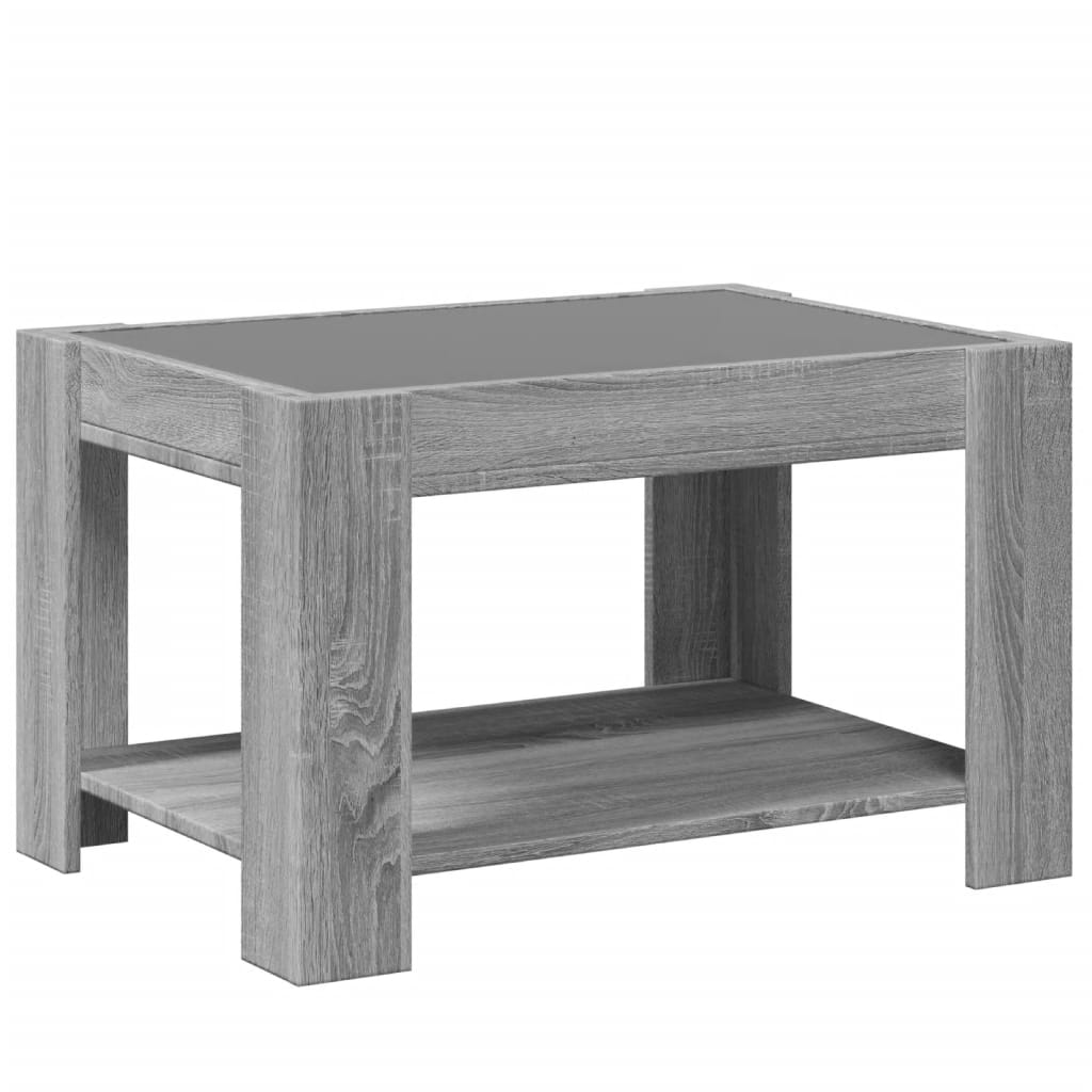 Table basse avec LED sonoma gris 73x53x45 cm bois d’ingénierie - Tables basses