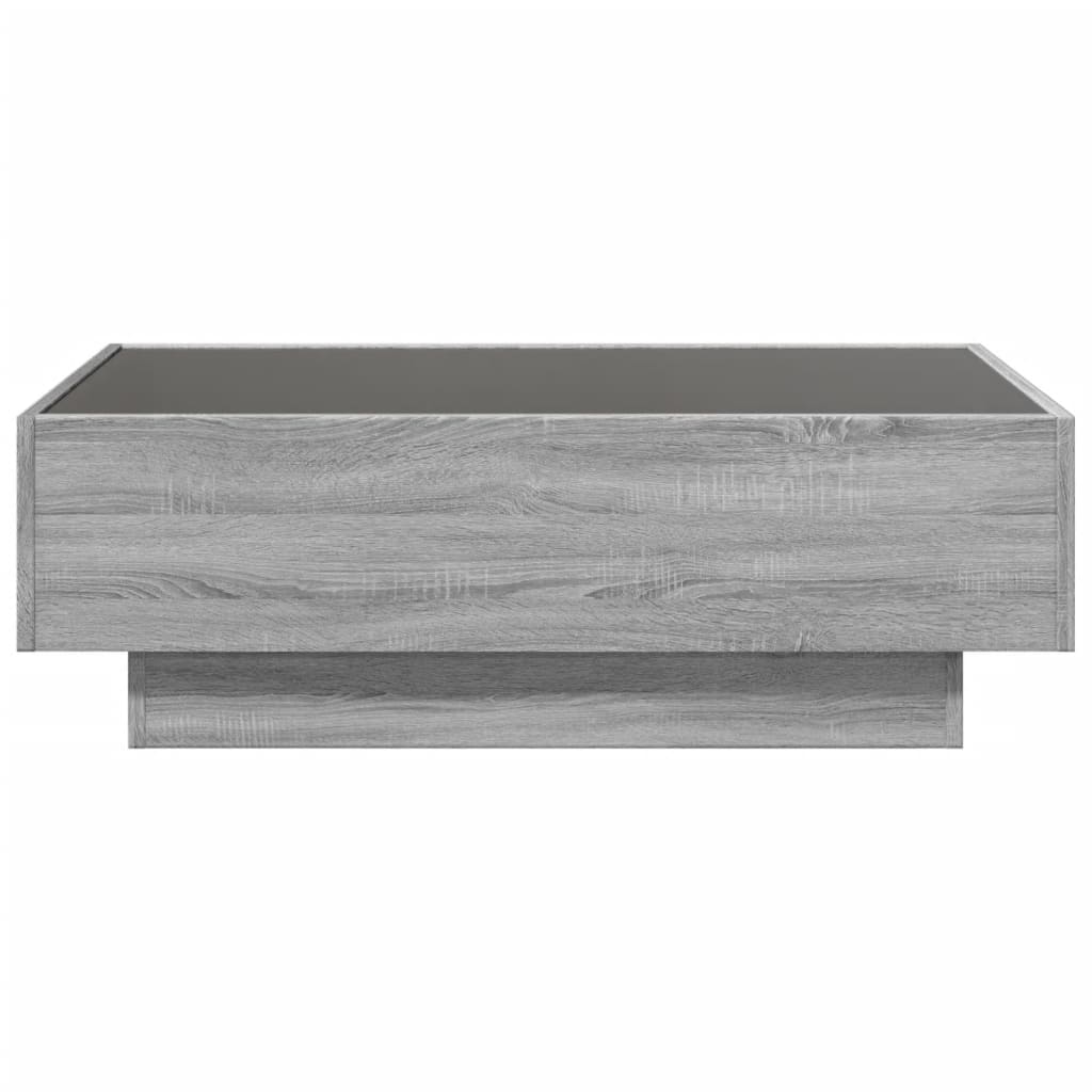 Table basse avec LED sonoma gris 90x50x30 cm bois d’ingénierie - Tables basses