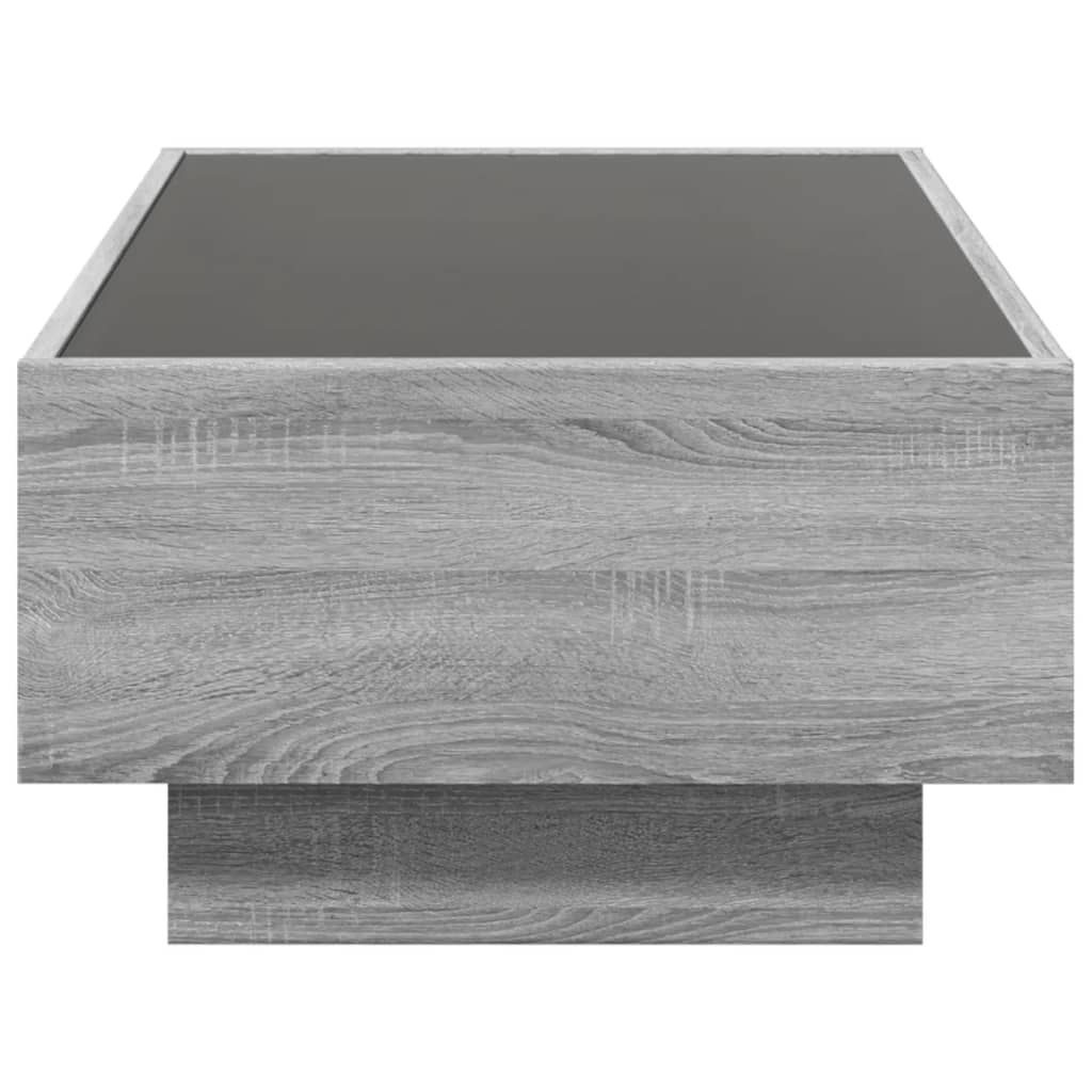 Table basse avec LED sonoma gris 90x50x30 cm bois d’ingénierie - Tables basses