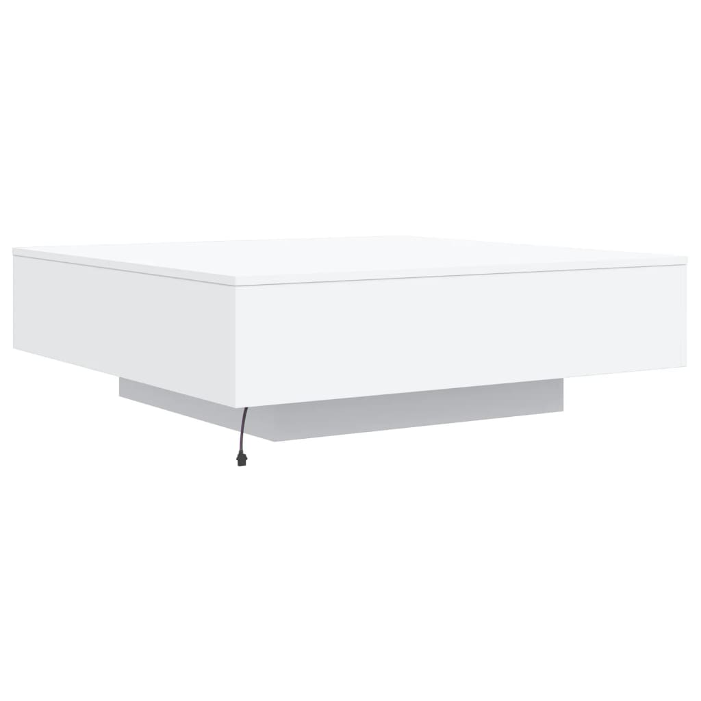 Table basse avec lumières LED blanc 100x100x31 cm - Tables basses