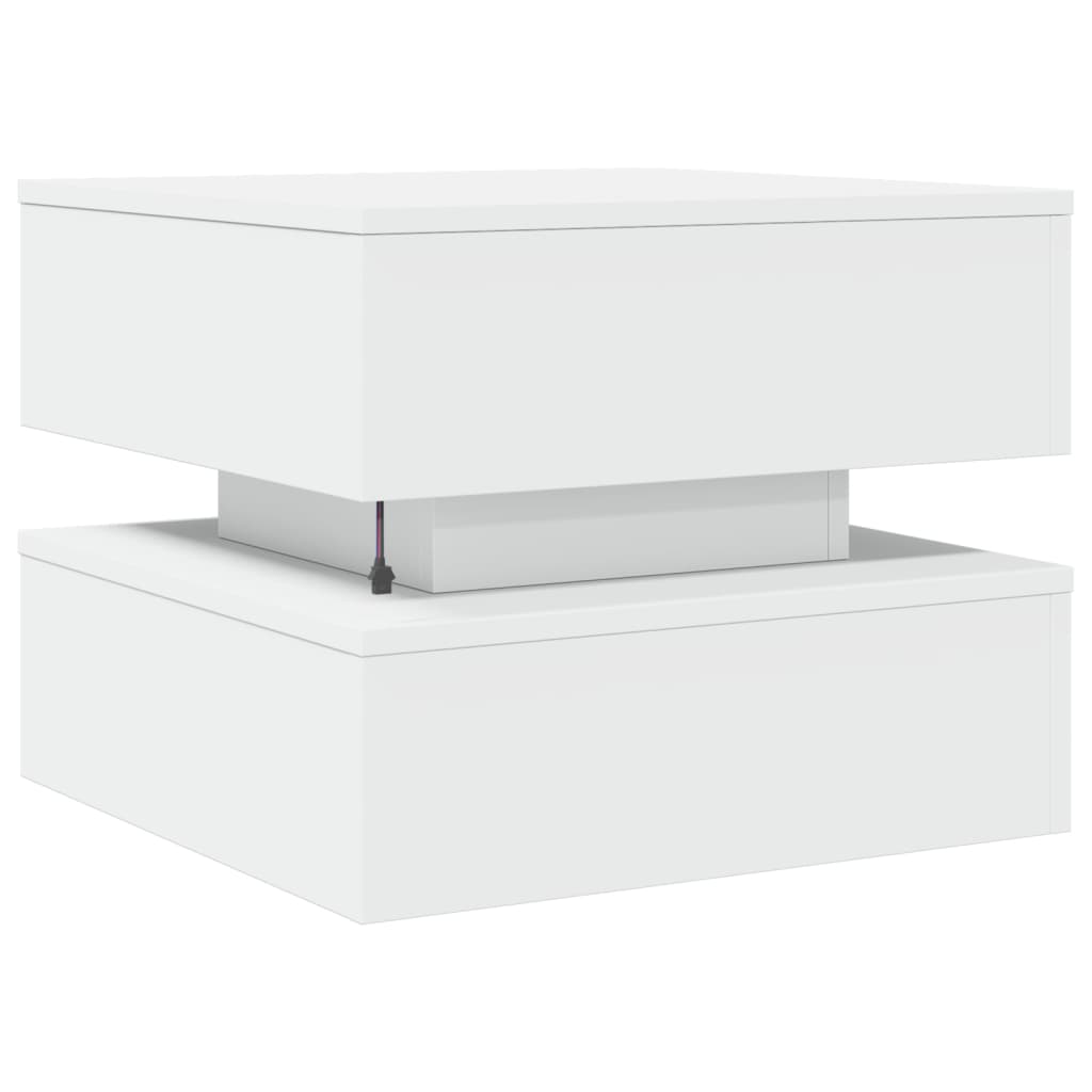 Table basse avec lumières LED blanc 50x50x40 cm - Tables basses