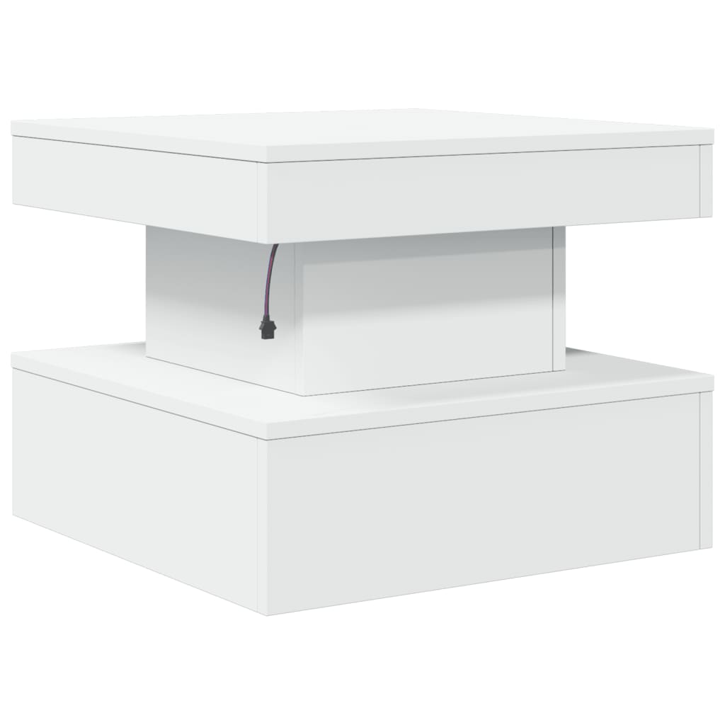 Table basse avec lumières LED blanc 50x50x40 cm - Tables basses