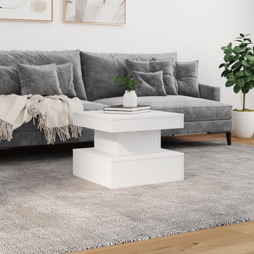 Table basse avec lumières LED blanc 50x50x40 cm - Tables basses