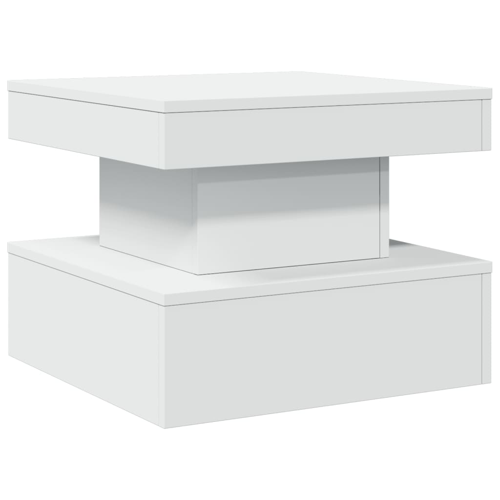 Table basse avec lumières LED blanc 50x50x40 cm - Tables basses