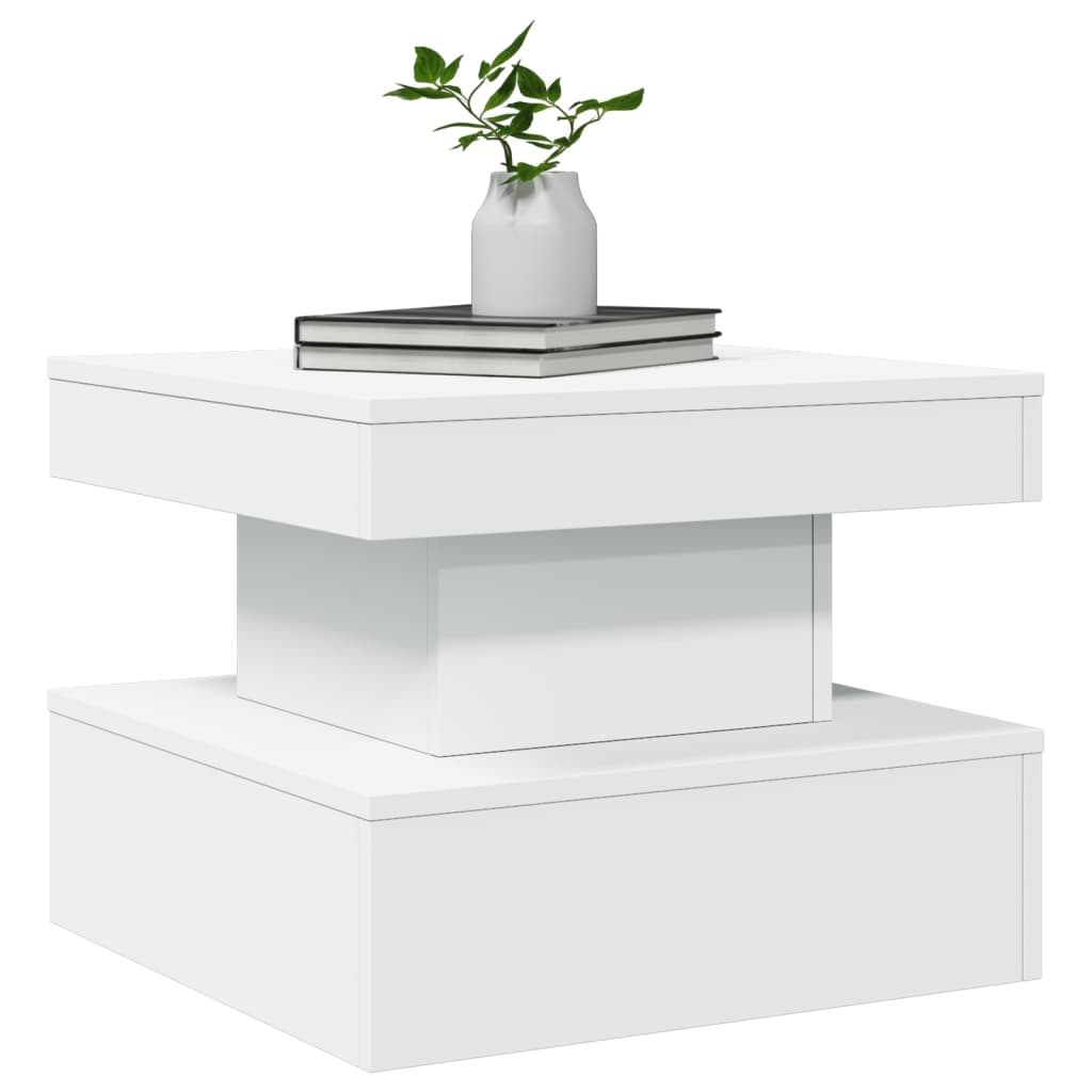 Table basse avec lumières LED blanc 50x50x40 cm - Tables basses