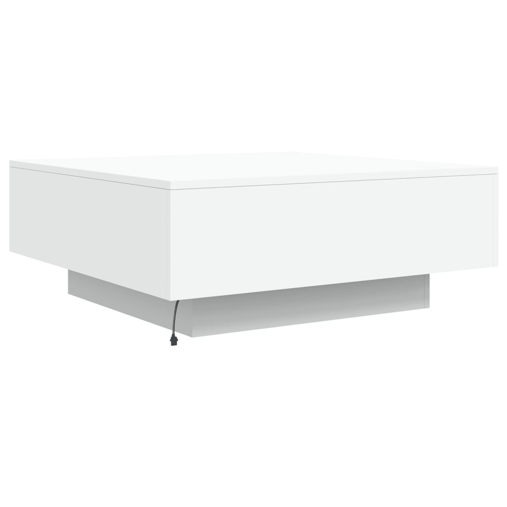 Table basse avec lumières LED blanc 80x80x31 cm - Tables basses