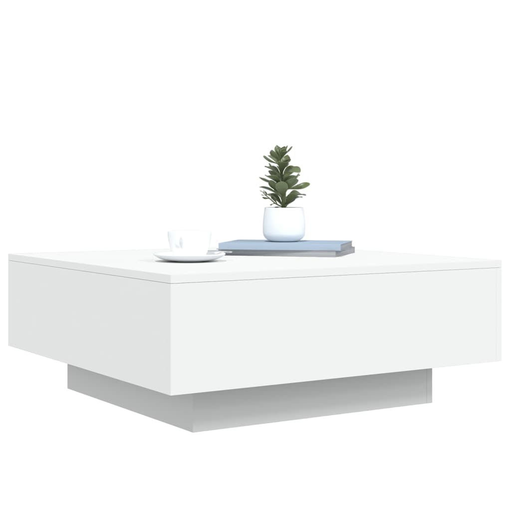 Table basse avec lumières LED blanc 80x80x31 cm - Tables basses