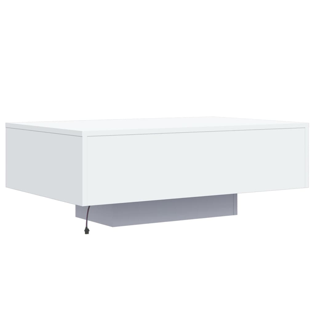 Table basse avec lumières LED blanc 85x55x31 cm - Tables basses