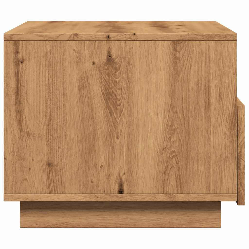 Table basse avec lumières LED chêne artisanal 50x49x40 cm - Tables basses