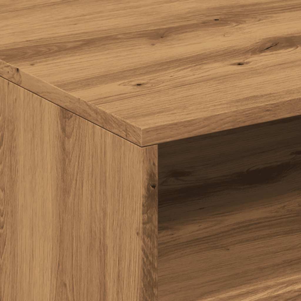 Table basse avec lumières LED chêne artisanal 50x49x40 cm - Tables basses