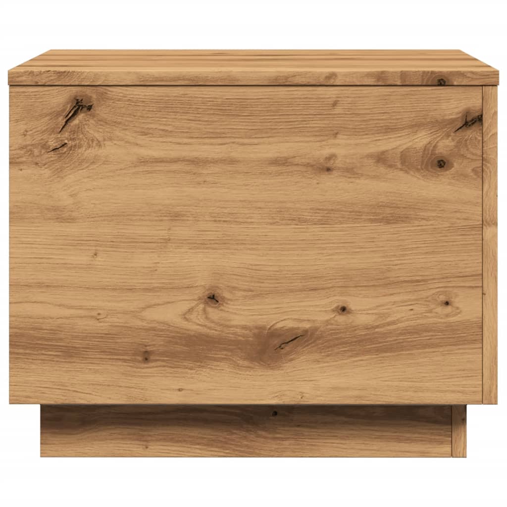 Table basse avec lumières LED chêne artisanal 50x50x40 cm - Tables basses