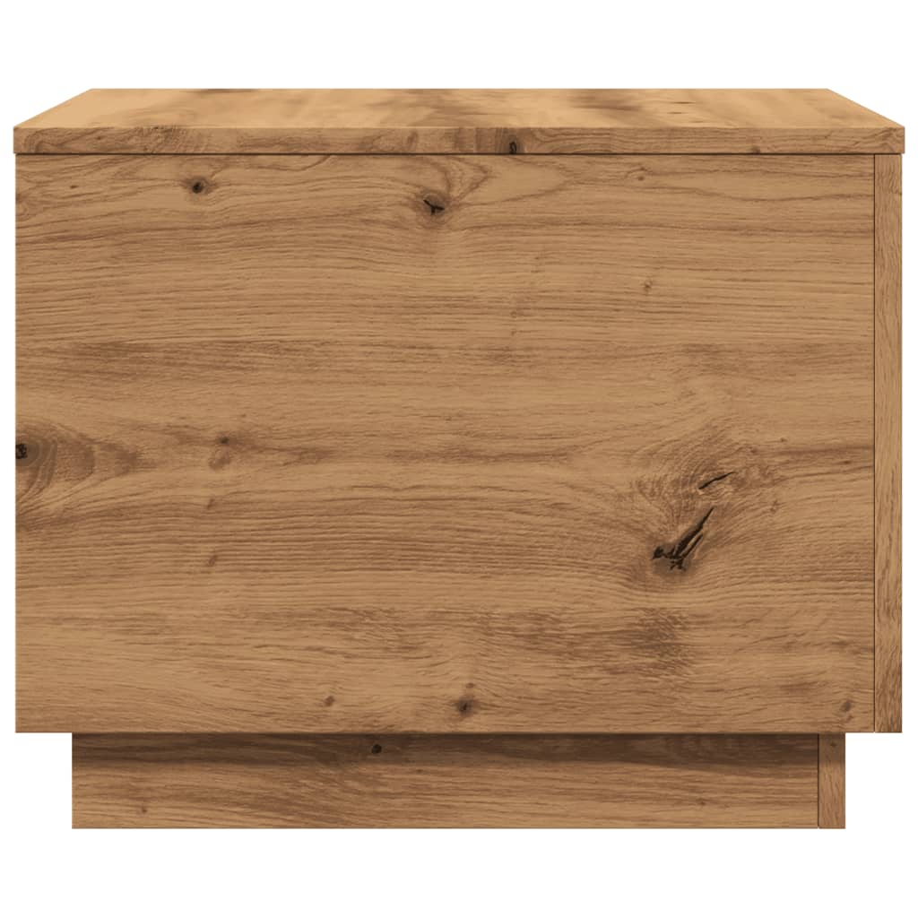 Table basse avec lumières LED chêne artisanal 50x50x40 cm - Tables basses