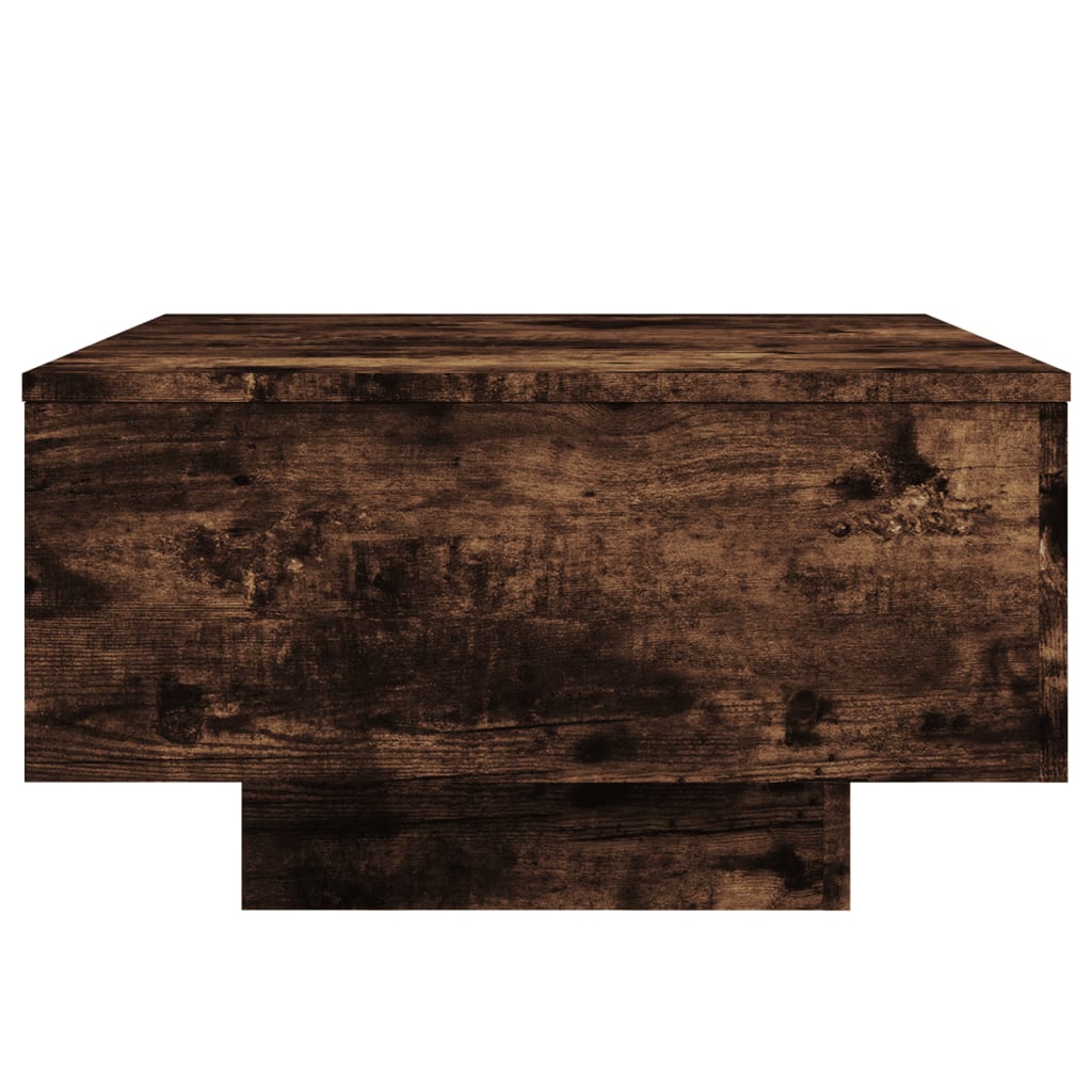 Table basse avec lumières LED chêne fumé 55x55x31 cm - Tables basses