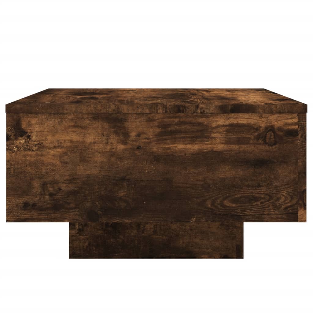 Table basse avec lumières LED chêne fumé 55x55x31 cm - Tables basses