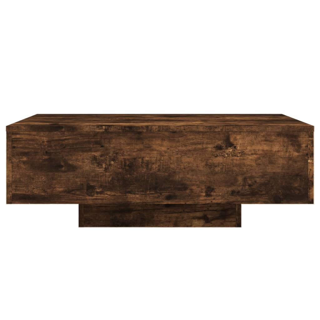 Table basse avec lumières LED chêne fumé 85x55x31 cm - Tables basses