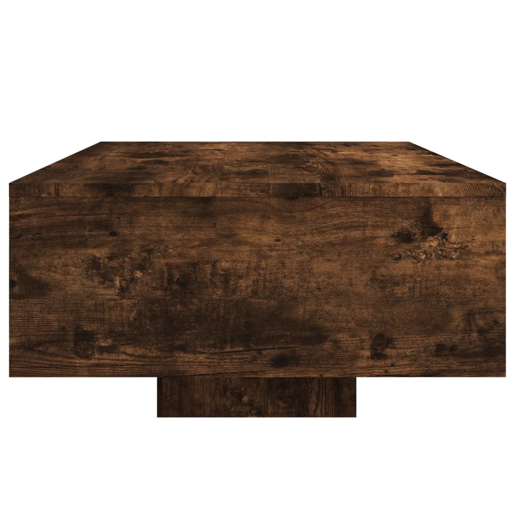 Table basse avec lumières LED chêne fumé 85x55x31 cm - Tables basses
