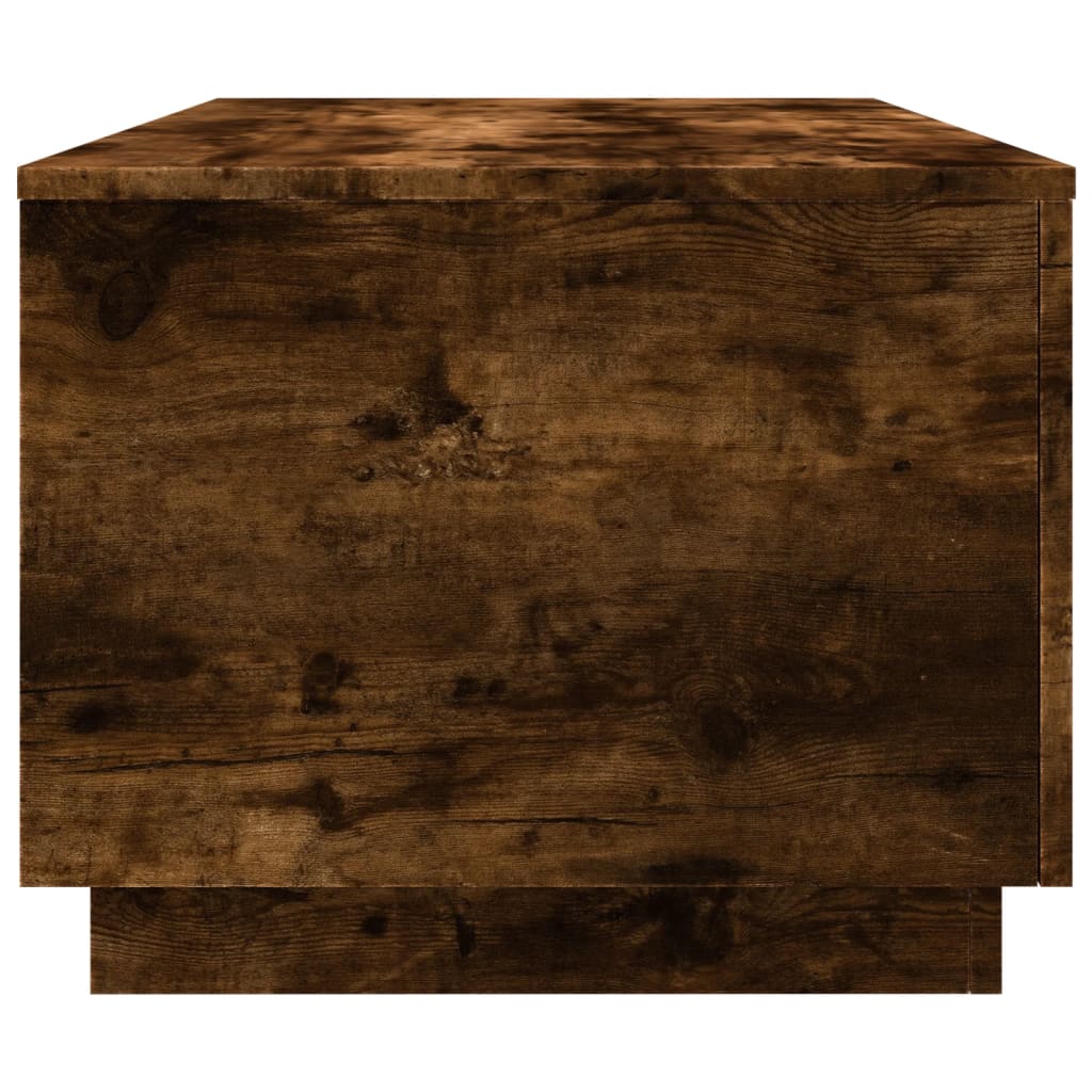 Table basse avec lumières LED chêne fumé 90x50x40 cm - Tables basses