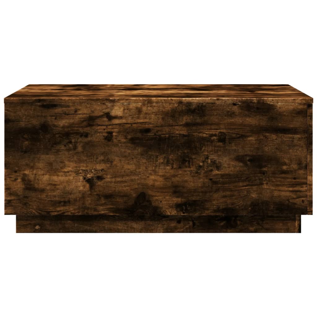 Table basse avec lumières LED chêne fumé 90x50x40 cm - Tables basses