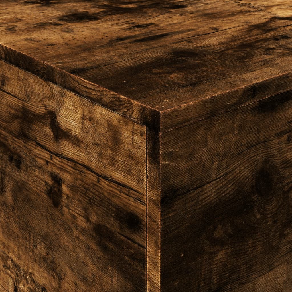 Table basse avec lumières LED chêne fumé 90x50x40 cm - Tables basses