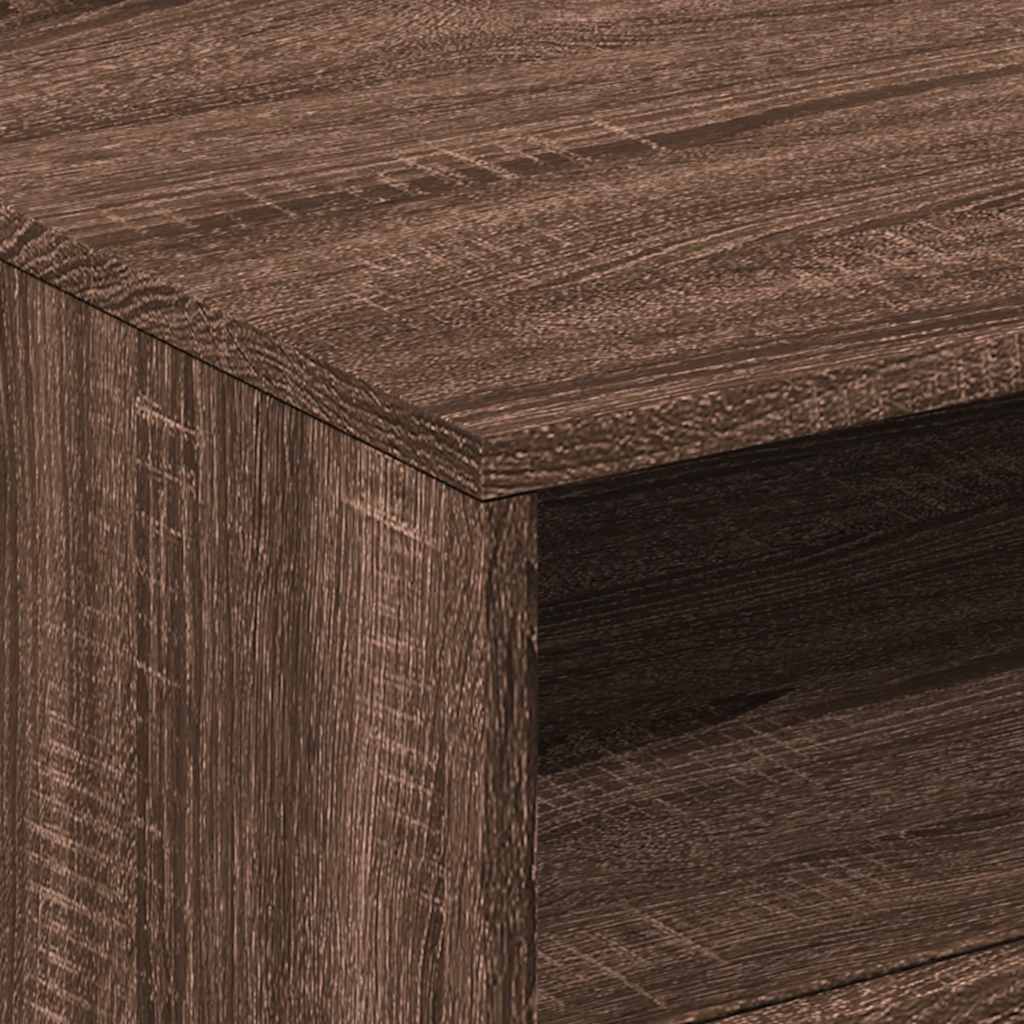 Table basse avec lumières LED chêne marron 50x49x40 cm - Tables basses