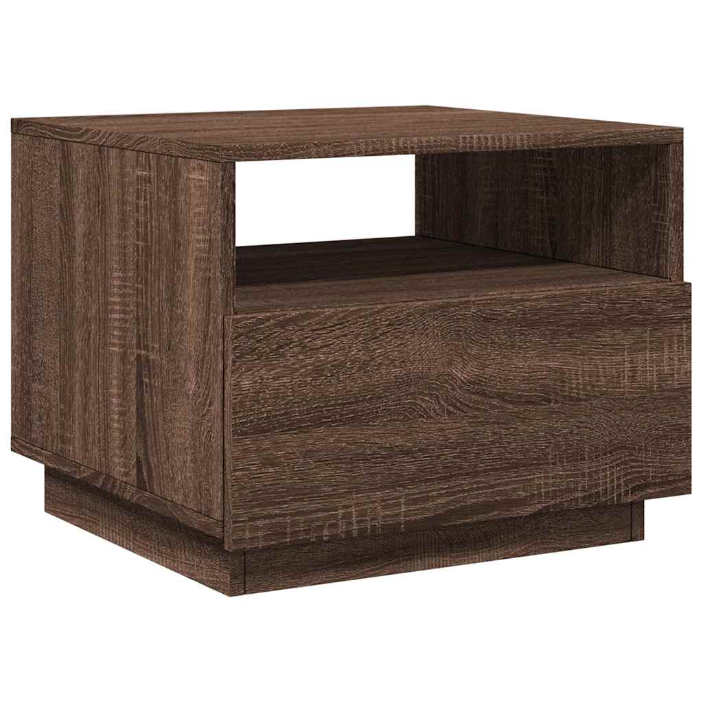 Table basse avec lumières LED chêne marron 50x49x40 cm - Tables basses