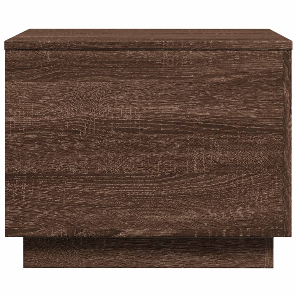 Table basse avec lumières LED chêne marron 50x50x40 cm - Tables basses