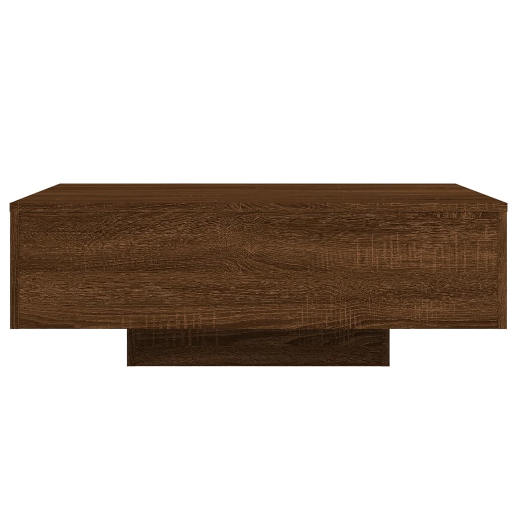 Table basse avec lumières LED chêne marron 85x55x31 cm - Tables basses