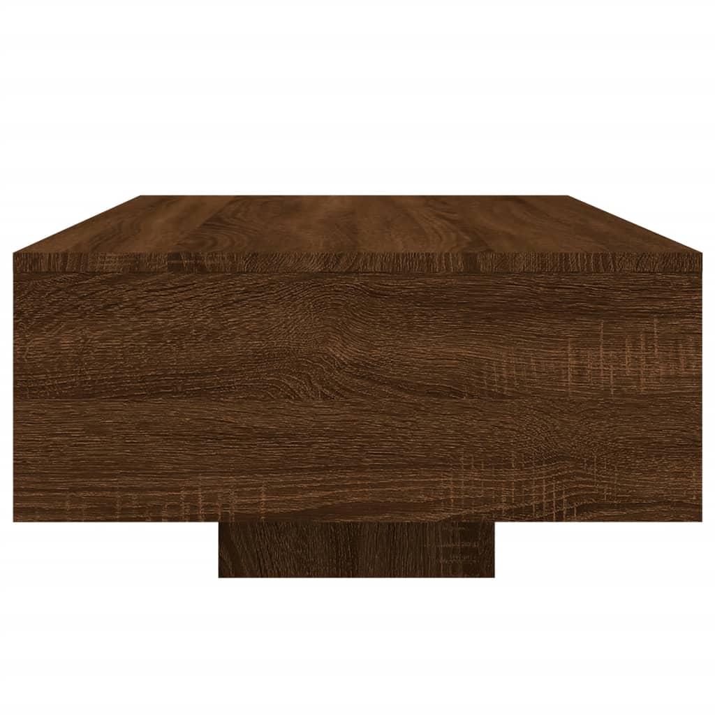 Table basse avec lumières LED chêne marron 85x55x31 cm - Tables basses