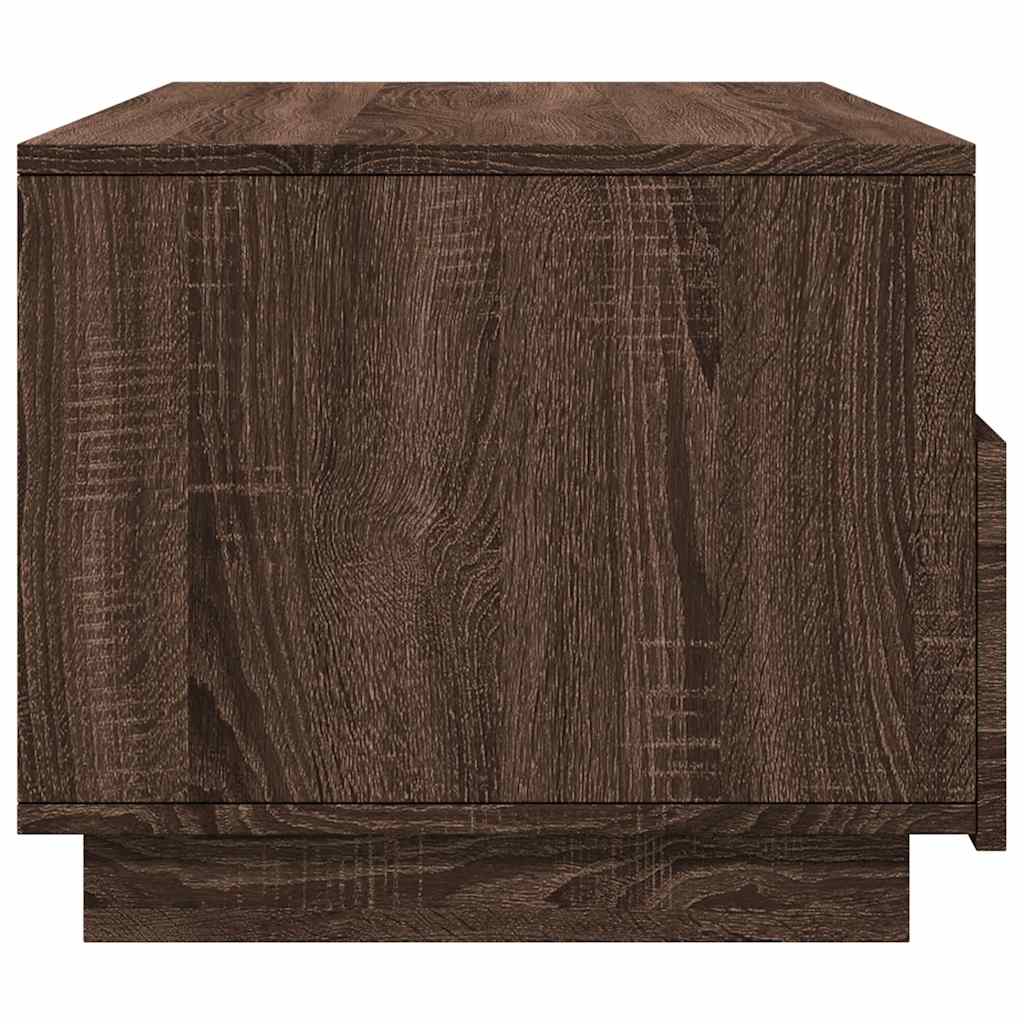 Table basse avec lumières LED chêne marron 90x49x40 cm - Tables basses