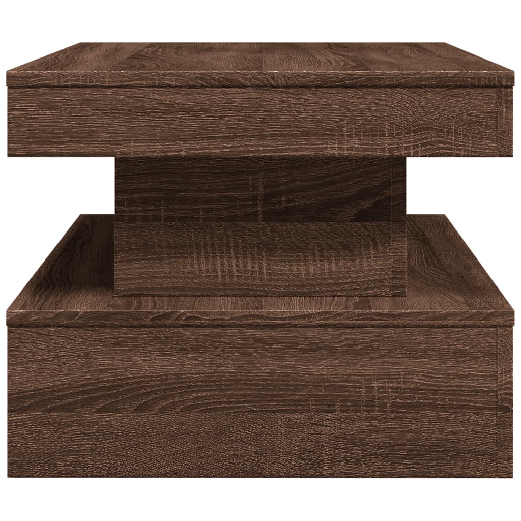 Table basse avec lumières LED chêne marron 90x50x40 cm - Tables basses