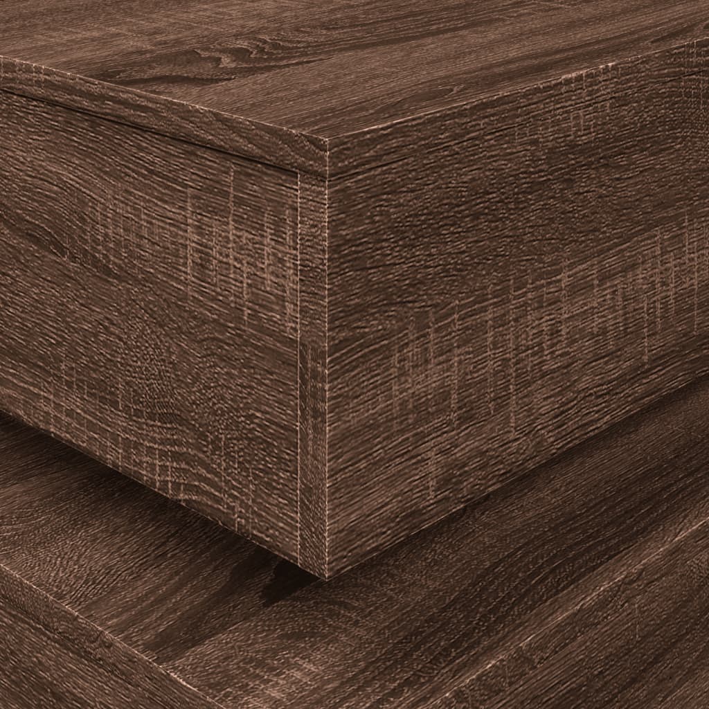 Table basse avec lumières LED chêne marron 90x50x40 cm - Tables basses