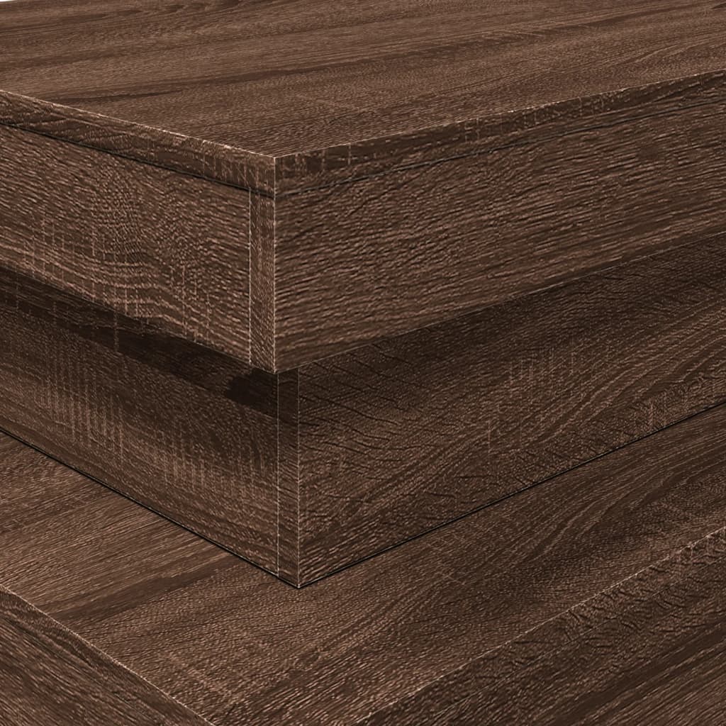 Table basse avec lumières LED chêne marron 90x50x40 cm - Tables basses