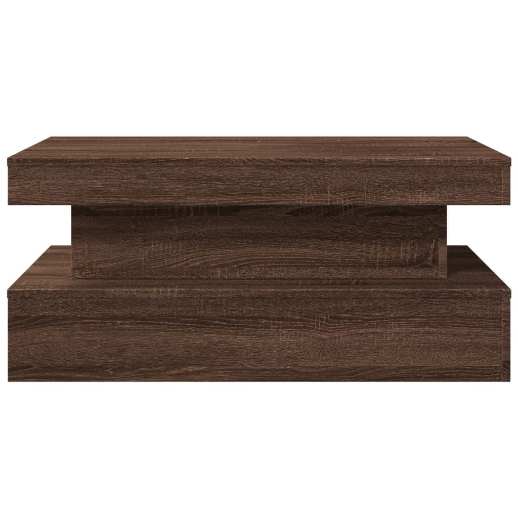 Table basse avec lumières LED chêne marron 90x50x40 cm - Tables basses