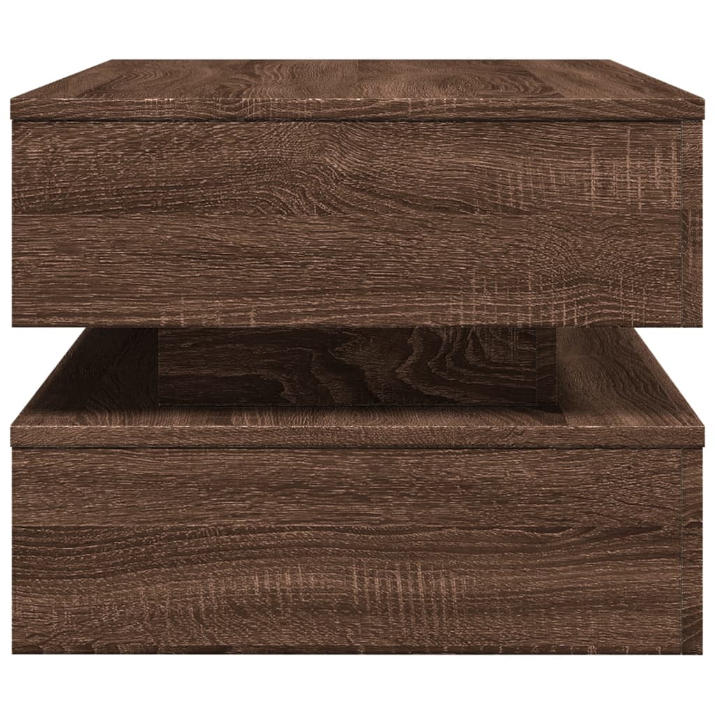 Table basse avec lumières LED chêne marron 90x50x40 cm - Tables basses