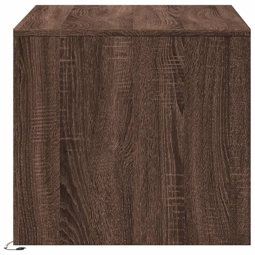 Table basse avec lumières LED chêne marron bois d’ingénierie - Tables basses