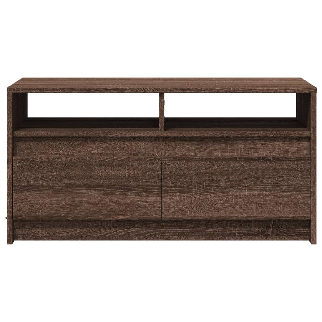 Table basse avec lumières LED chêne marron bois d’ingénierie - Tables basses