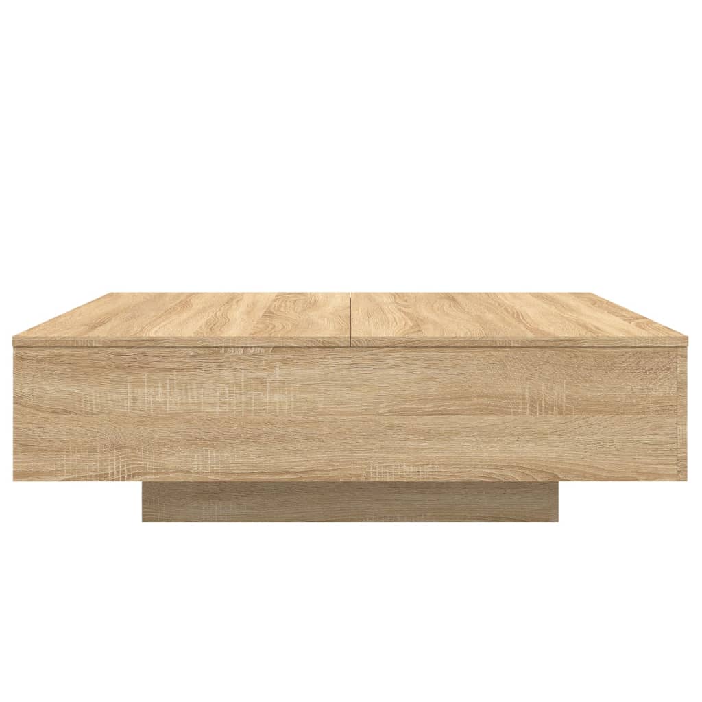 Table basse avec lumières LED chêne sonoma 100x100x31 cm - Tables basses