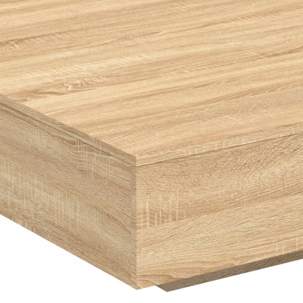 Table basse avec lumières LED chêne sonoma 100x100x31 cm - Tables basses
