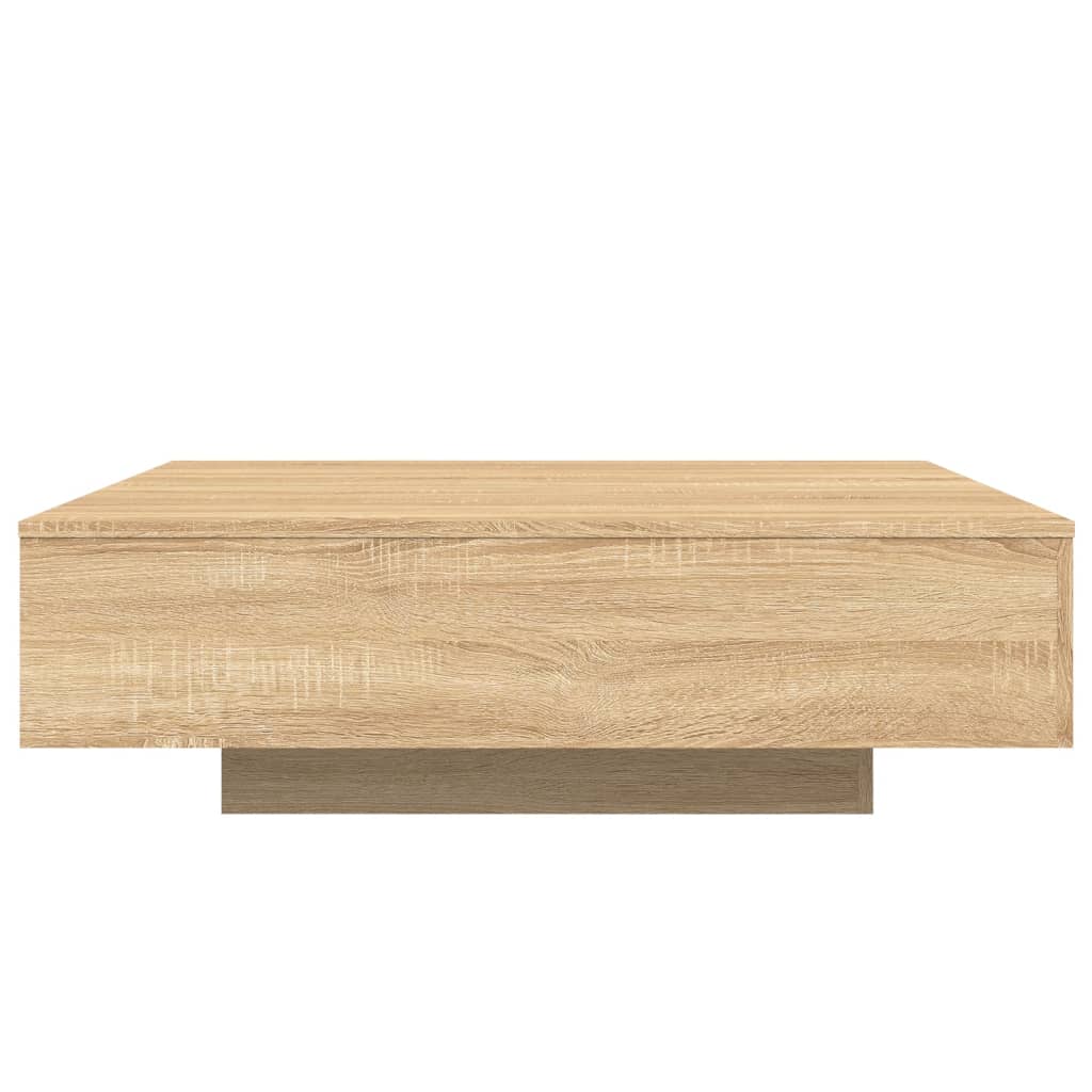 Table basse avec lumières LED chêne sonoma 100x100x31 cm - Tables basses