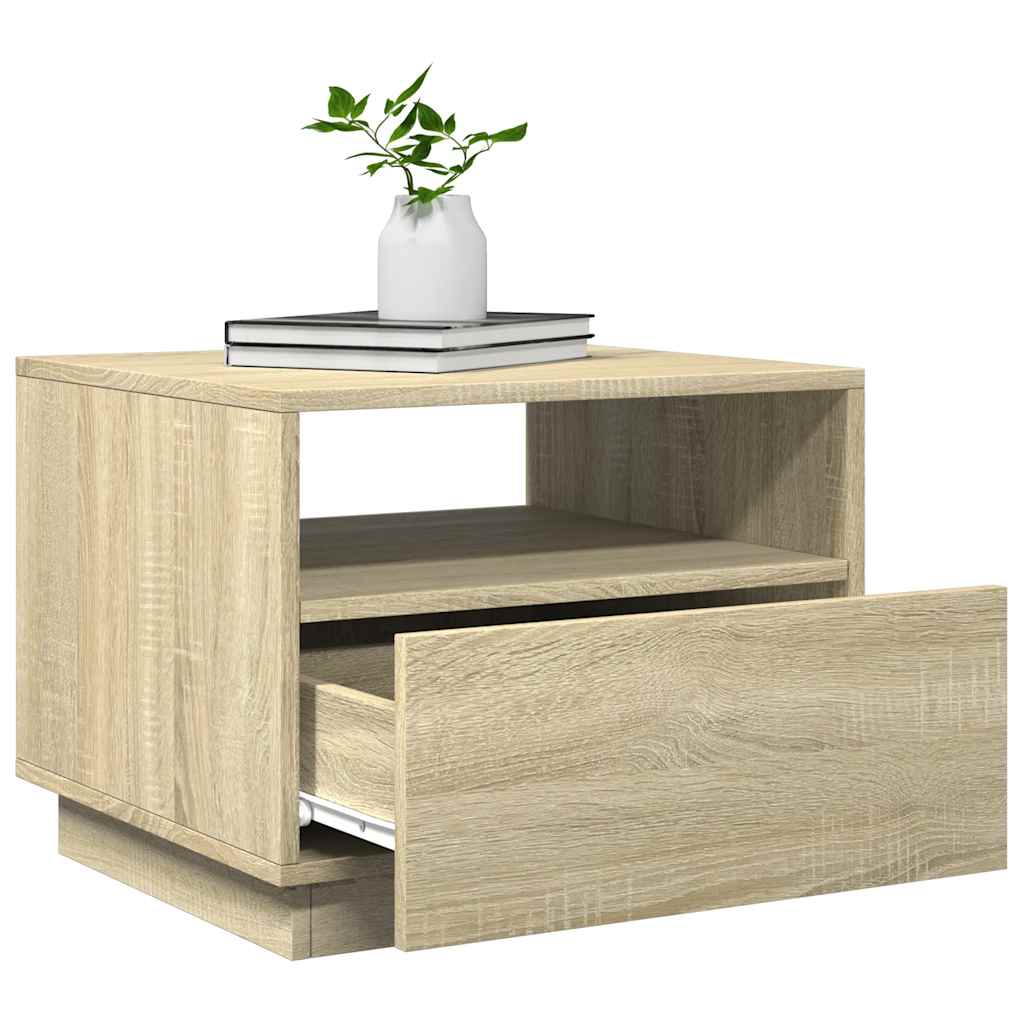 Table basse avec lumières LED chêne sonoma 50x49x40 cm - Tables basses