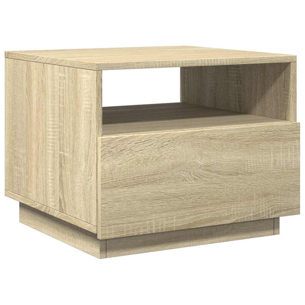 Table basse avec lumières LED chêne sonoma 50x49x40 cm - Tables basses