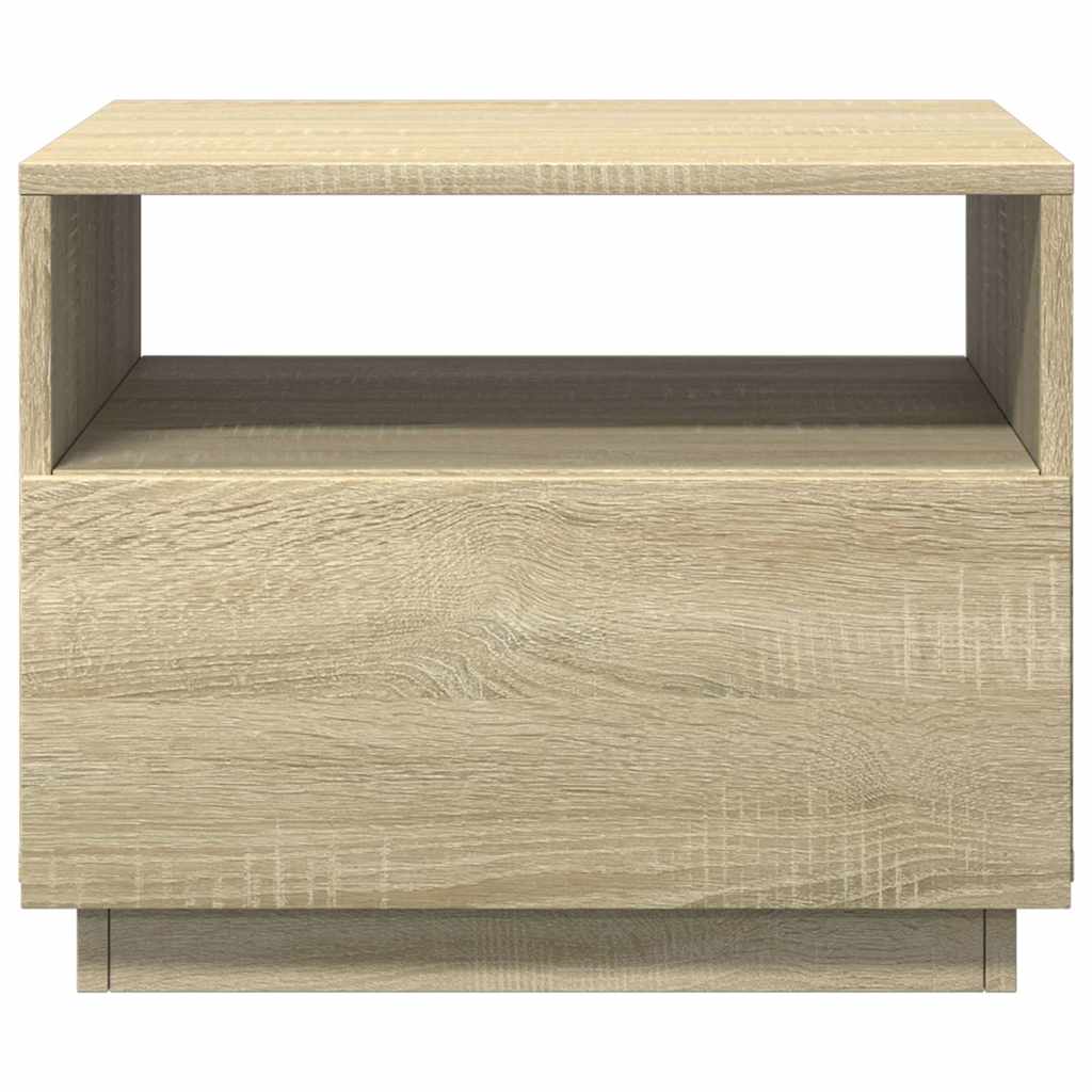 Table basse avec lumières LED chêne sonoma 50x49x40 cm - Tables basses
