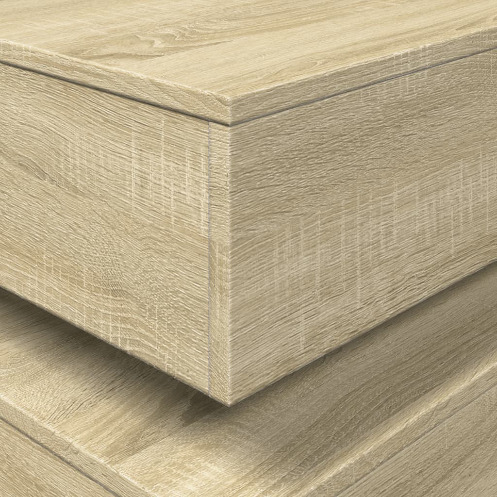 Table basse avec lumières LED chêne sonoma 50x50x40 cm - Tables basses