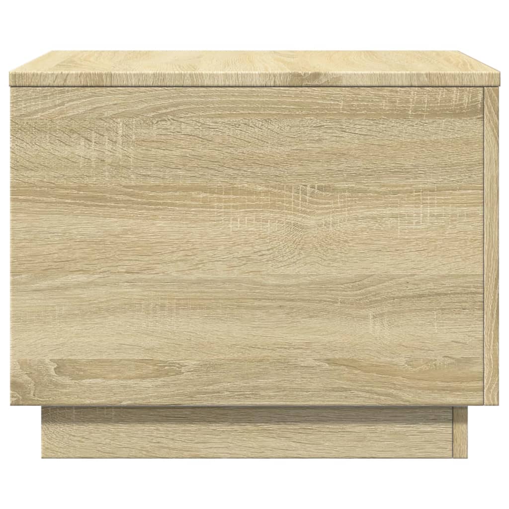 Table basse avec lumières LED chêne sonoma 50x50x40 cm - Tables basses