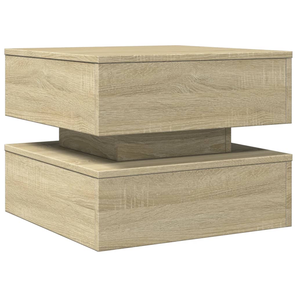 Table basse avec lumières LED chêne sonoma 50x50x40 cm - Tables basses