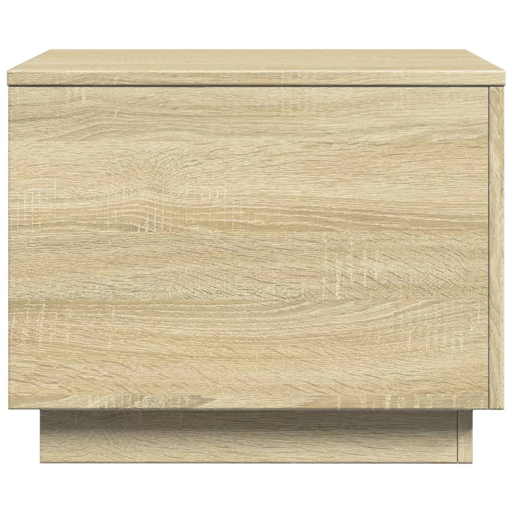 Table basse avec lumières LED chêne sonoma 50x50x40 cm - Tables basses